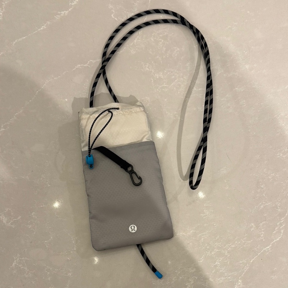 lululemon athletica Gray and White Phone Bag